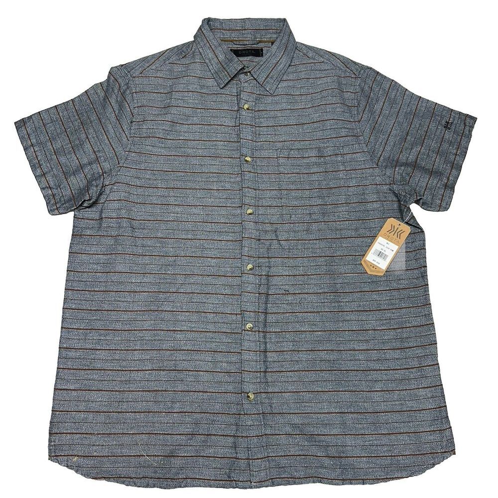 Dakota Grizzly Mens Shirt Short Sleeve XXL Gray Plaid Outdoor Cali Casual‎